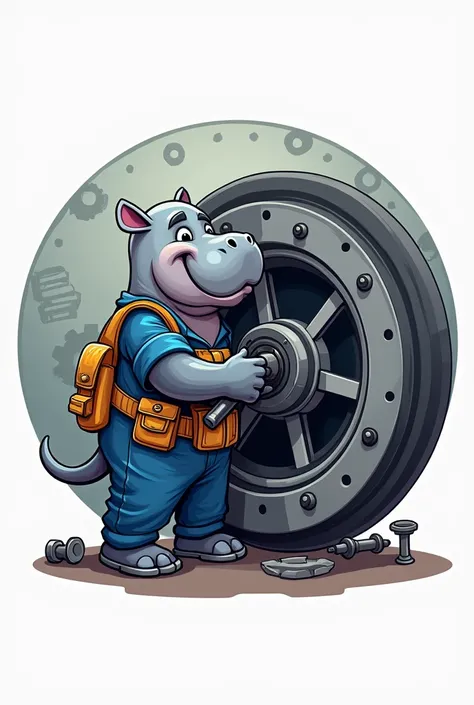 Circular Machine Repair Technician Hippo Logo

