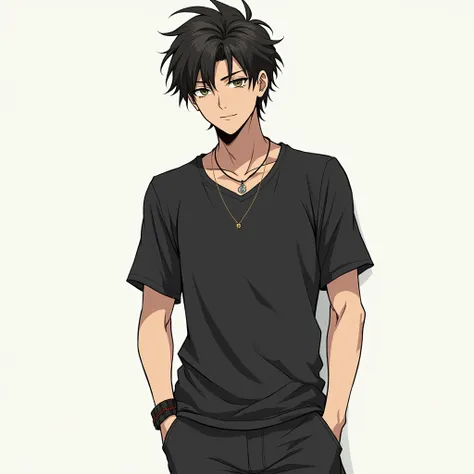 Description for Potrait Zaki colorless anime drawing sketch Physical Appearance: high,  with slightly disheveled hair giving the impression of a bad boy .  His face shows a small scar on the eyebrows as proof of his hard life .  His school uniform always w...