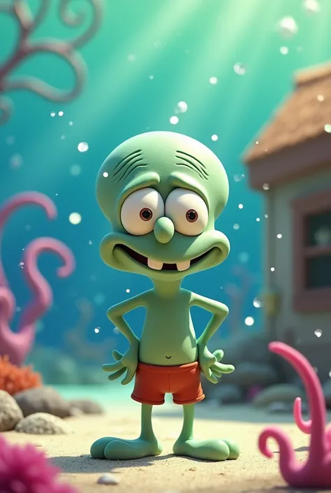 Squidward happy . you looked too beautiful as a cute SpongeBob? 