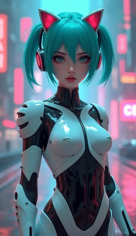 Masterpiece, highest quality, ultra-high resolution, 8k, girl, beautiful, 18 years old, very beautiful, strong gaze, solo, full body, (((hide skin))) full body cyberpunk costume, fighting pose, cyborg, mechanical mask , a surreal young woman of the highest...