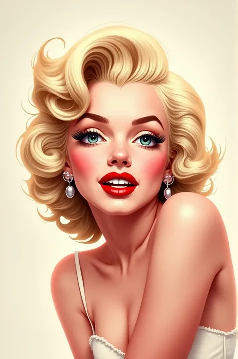 Can you create a sketch of Marilyn Monroe cartoon style drawing for me ?