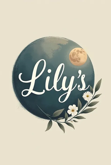 Create a logo style with the phrase Lilys in white cursive letter with a globe in the background



