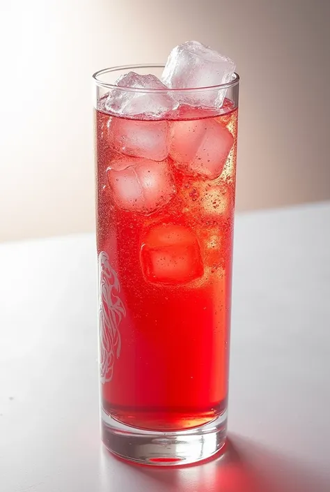 Red water, soda, add ice. Put in a decorative tube.