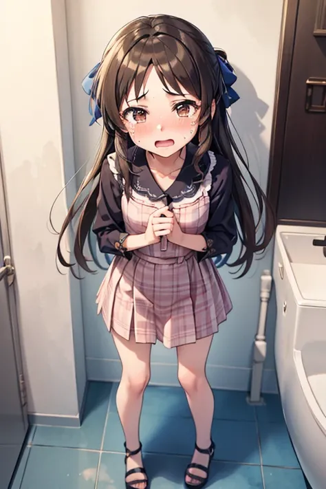  1 girl,  high definition ,  turn your gaze ,  open her mouth ,  and blushing ,  open their mouths slightly, tears, Awkward,  crying expression , anime,  super detailed,  gentle colors,  anatomically correct,  high detail,  textured skin ,  very detailed ,...