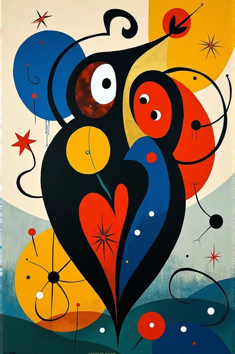 Create an image of the coat of arms of the Brazilian football confederation in the style of Joan Miro