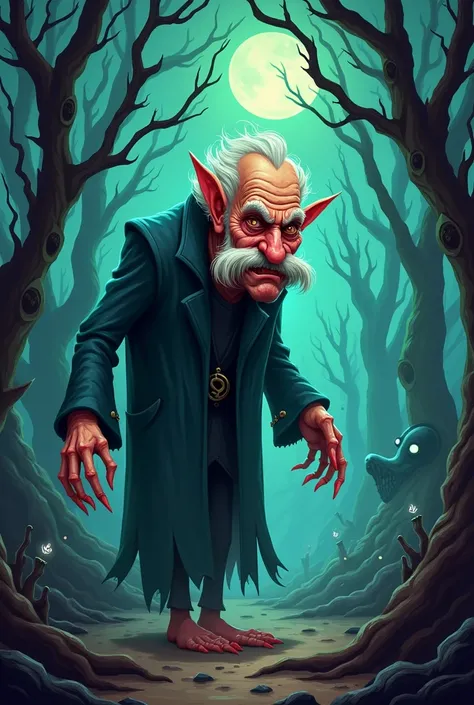 grandfather, evil, 2d, cartoon, sceem