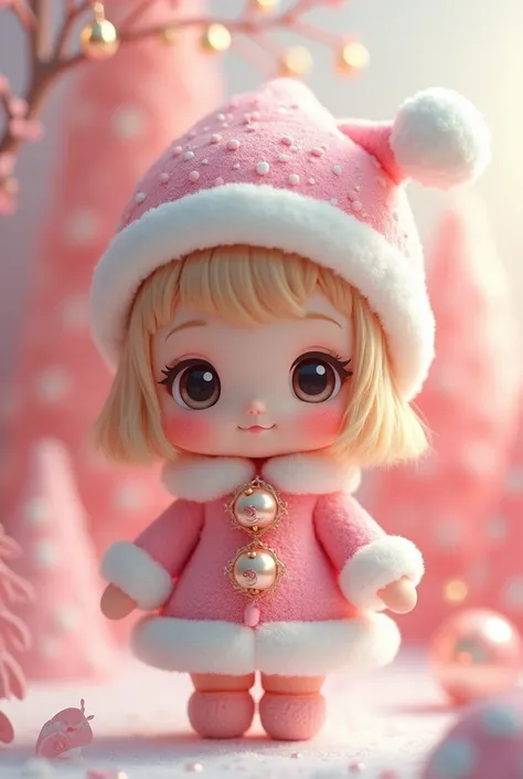 Ultra delicate、 Max Image、 pastel colors、cute、Big round eyes、、Popup、cuteチビ、Santa、 girl、