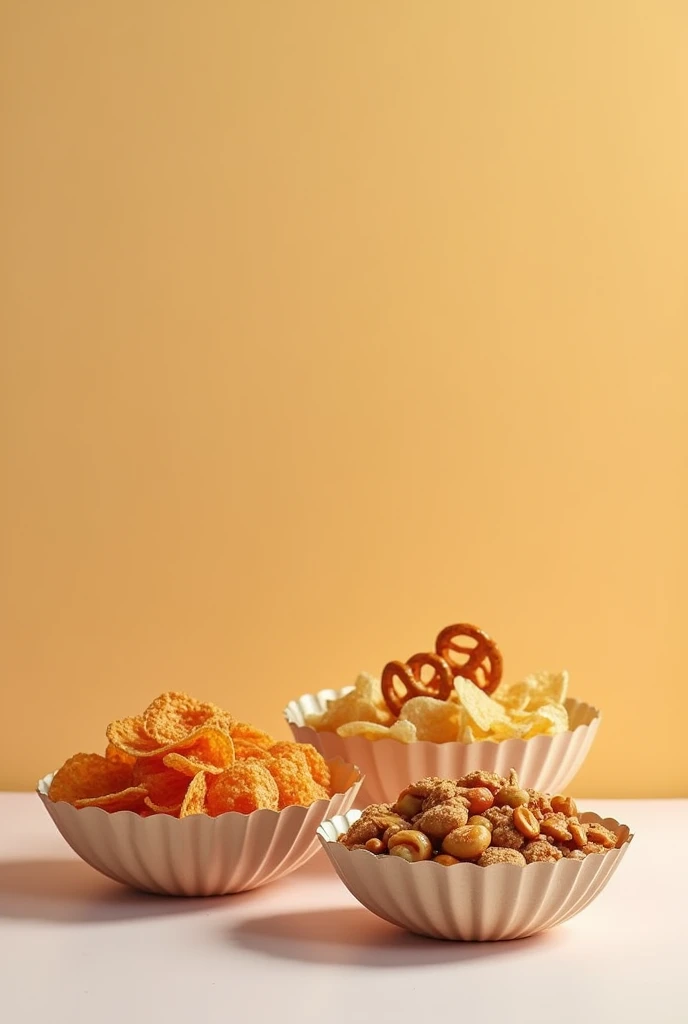 Snacks in paper bowls