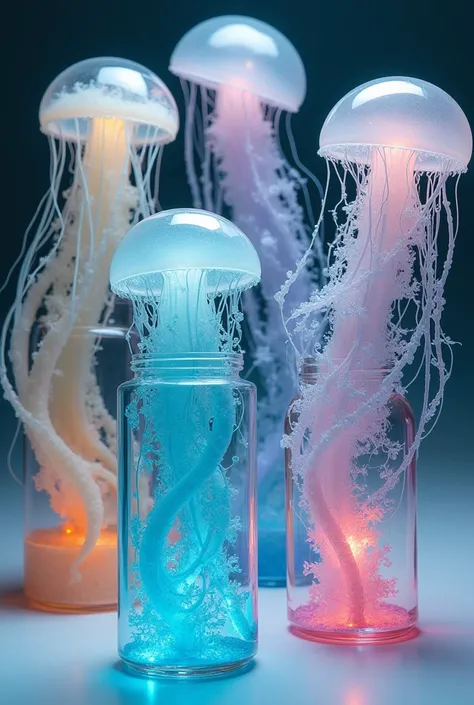 Describing INTJ-T characters in MBTI shanks made from  " jellyfish jars containing scientific chemical solutions