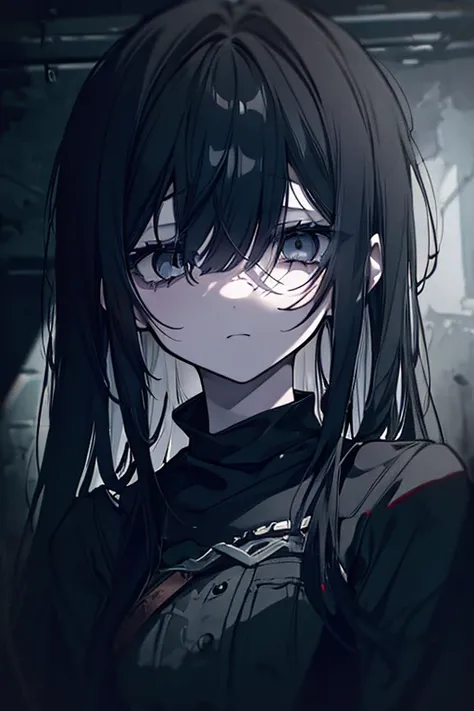 A girl in a distressed state, intense emotions, dark and gritty atmosphere, dramatic lighting, cinematic composition, detailed facial features, deep shadows, muted color palette, moody and melancholic