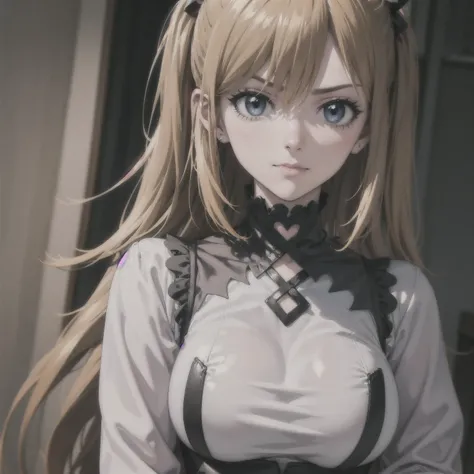 ( top quality,masterpiece:1.2),(Anime Style, comical noir style :1.1), one girl , Cute Style ,Adorable, extremely detailed eyes, face with extra detail, very fine hair,8k,resolution, Gothic Dresses , gothic punk 