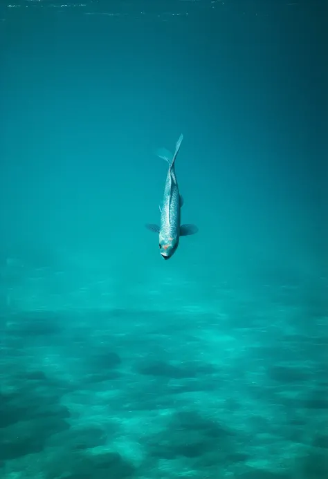 Un poisson qui nage dans la mere