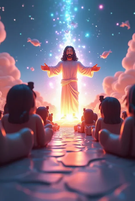 Roblox characters
 with text JESUS  