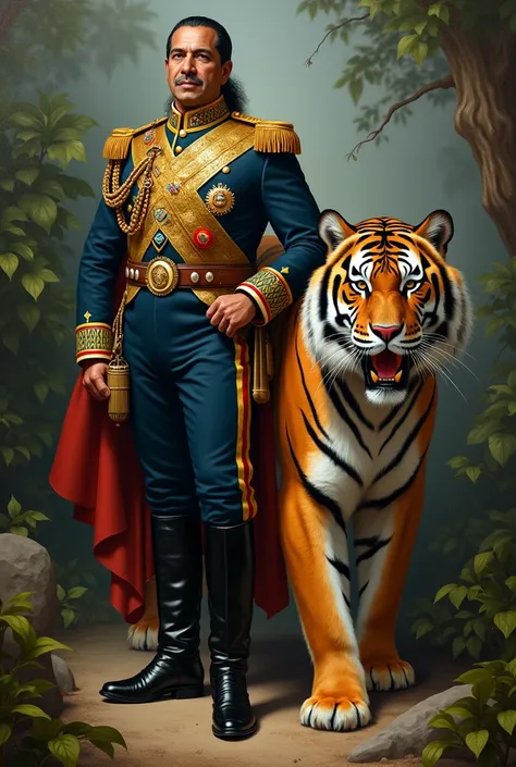 Simon Bolivar in with a tiger