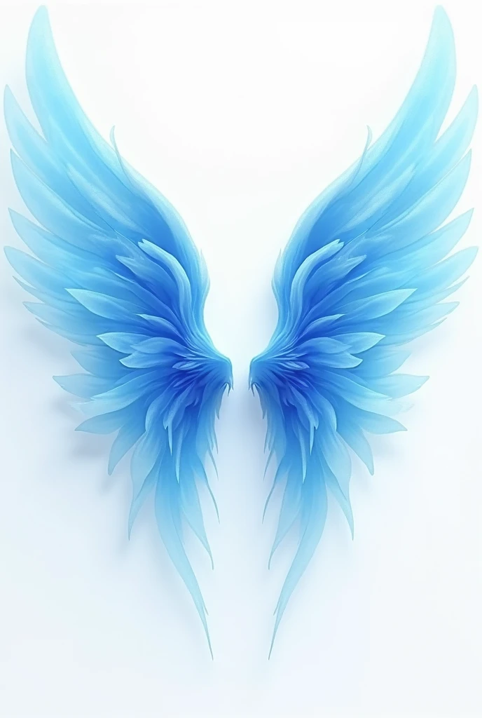 Blue wings on white canvas 