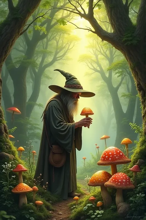 A druid who collects mushrooms