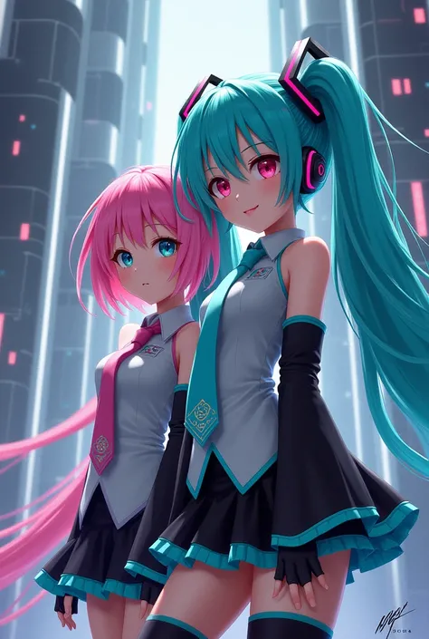 Megurine luka with hatsune miku