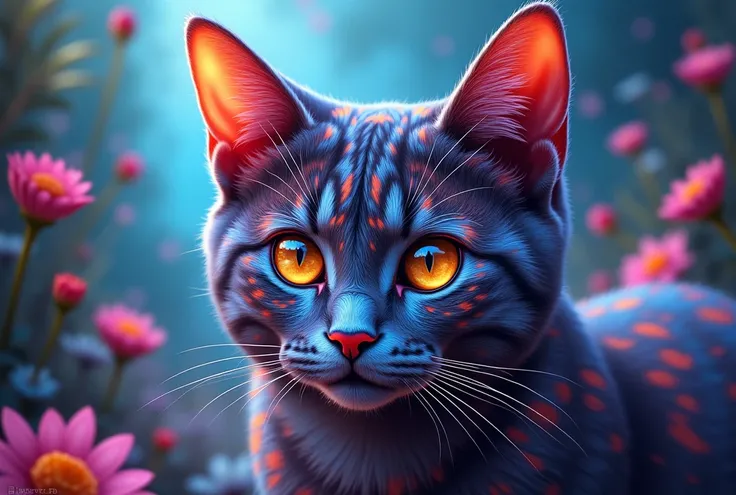 painting of a cat with a colorful face and eyes,   DIGITAL PAINTING   high definition,  high definition   DIGITAL PAINTING , cat.   DIGITAL PAINTING , 4k  high definition   digital art , Beautiful art uhd 4k, Detailed painting 4k,  high definition   digita...