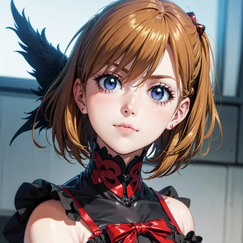 ( top quality,masterpiece:1.2),(Anime Style, comical noir style :1.1), one girl , Cute Style ,Adorable, extremely detailed eyes, face with extra detail, very fine hair,8k,resolution, Gothic Dresses , gothic punk 