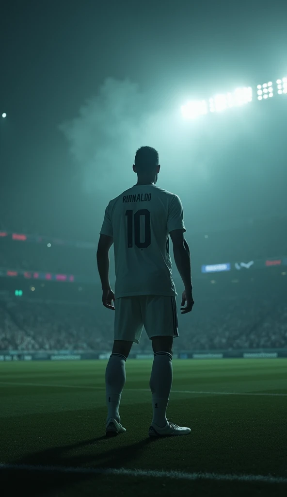 "Cristiano Ronaldo, alone in a dark stadium, hears whispers in the night… What happens next will send chills down your spine! #HorrorStory"