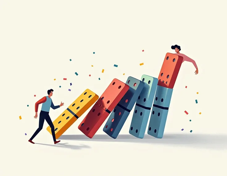 domino effect illustration