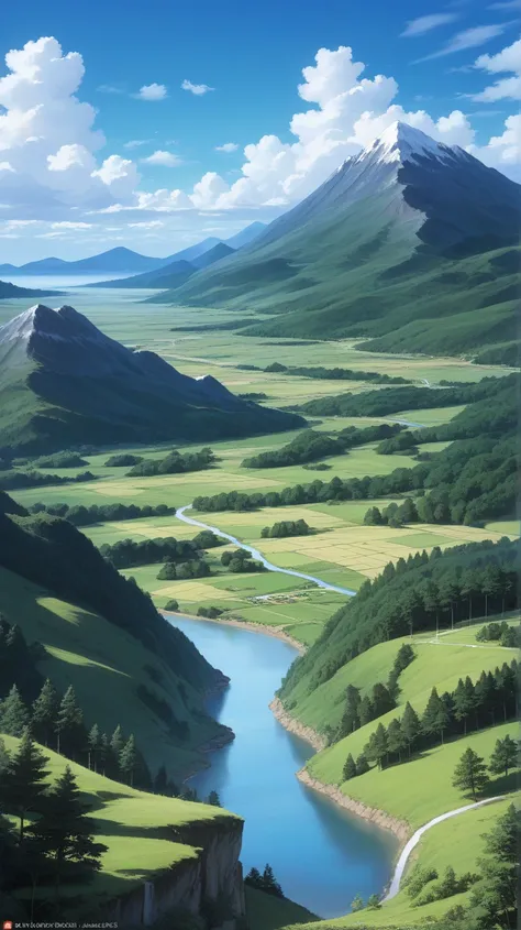 (( Animated Scenery Wallpaper : 1.2, Width 672, beautiful art uhd 4k : 0.8), (Anime country landscape, Anime nature, Anime), Anime cloud,  landscape painting, Spectacular landscapes), (Anime style art style,   Detailed Landscape,  beautiful fluffy clouds: ...