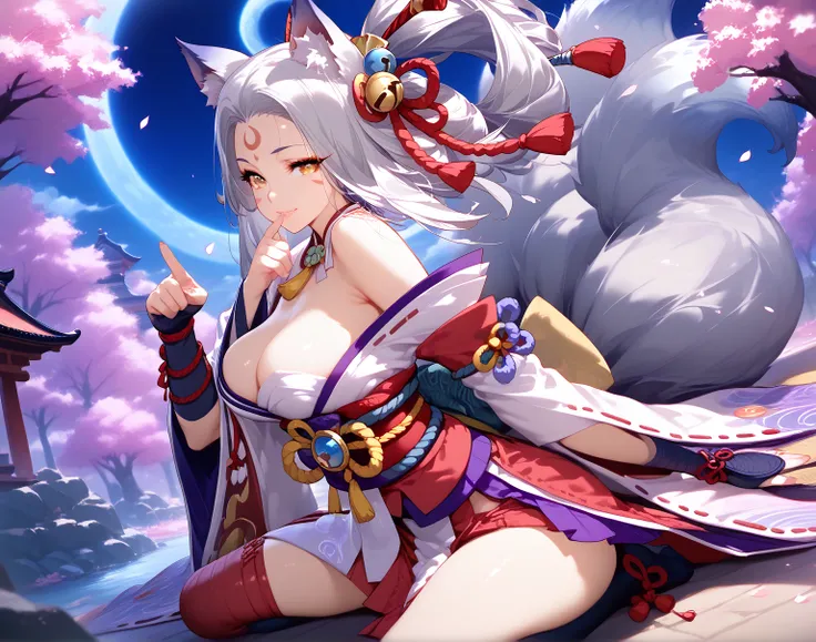 masterpiece, best quality, high detailed background, there is a woman in a red dress , concept art inspired by Pu Hua, pixiv contest winner, dada,  kitsune inspired armor, in monster hunter armor, <mmorpgs scene, onmyoji, sfw version, jrpg character, game ...