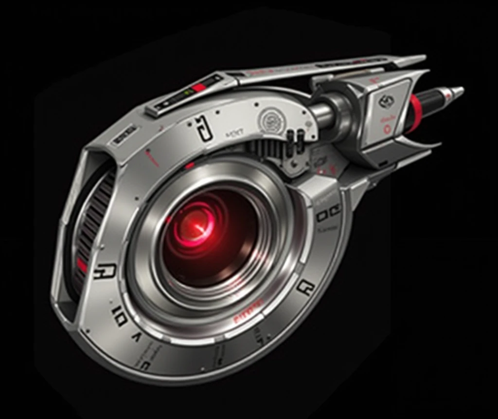 vector turbo engine with a red light with a black background,