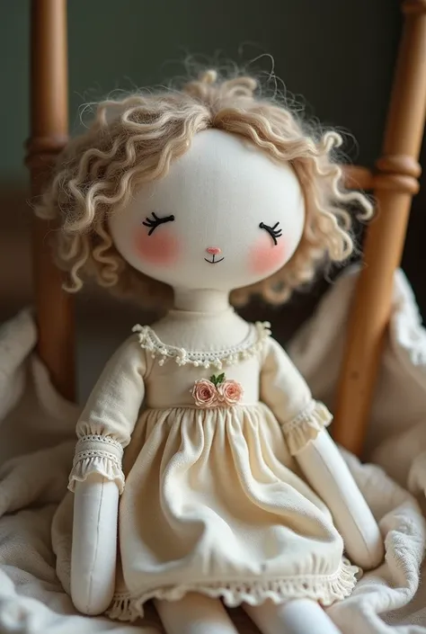 create a handmade vintage doll from fabric