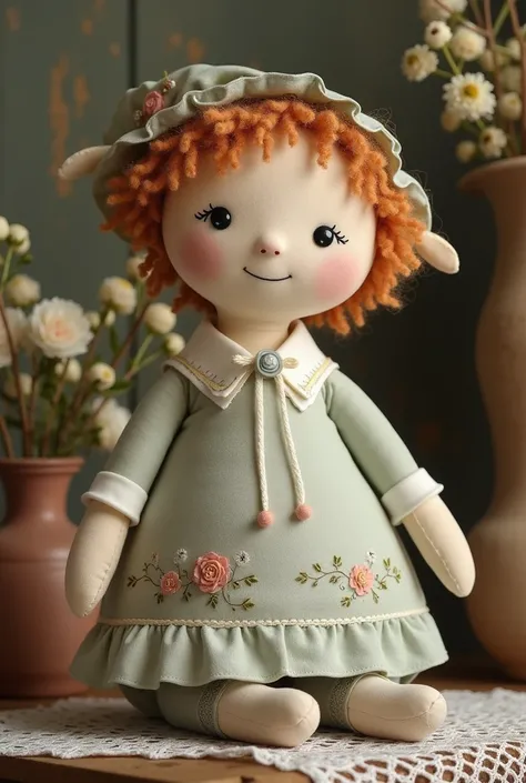 create a handmade vintage doll from fabric look cute