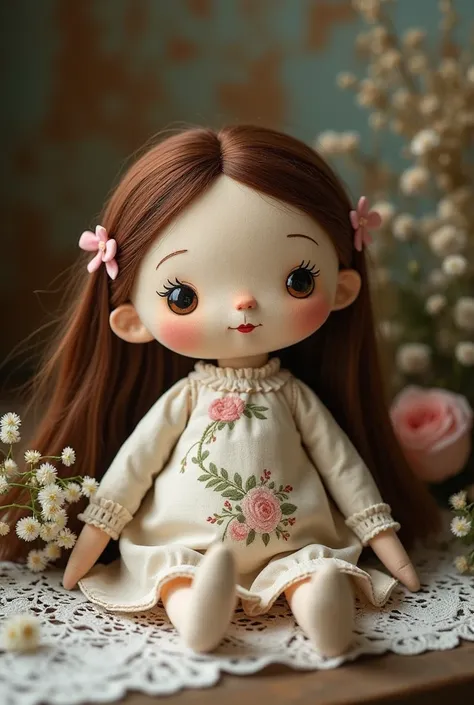 create a handmade vintage doll from fabric look cute