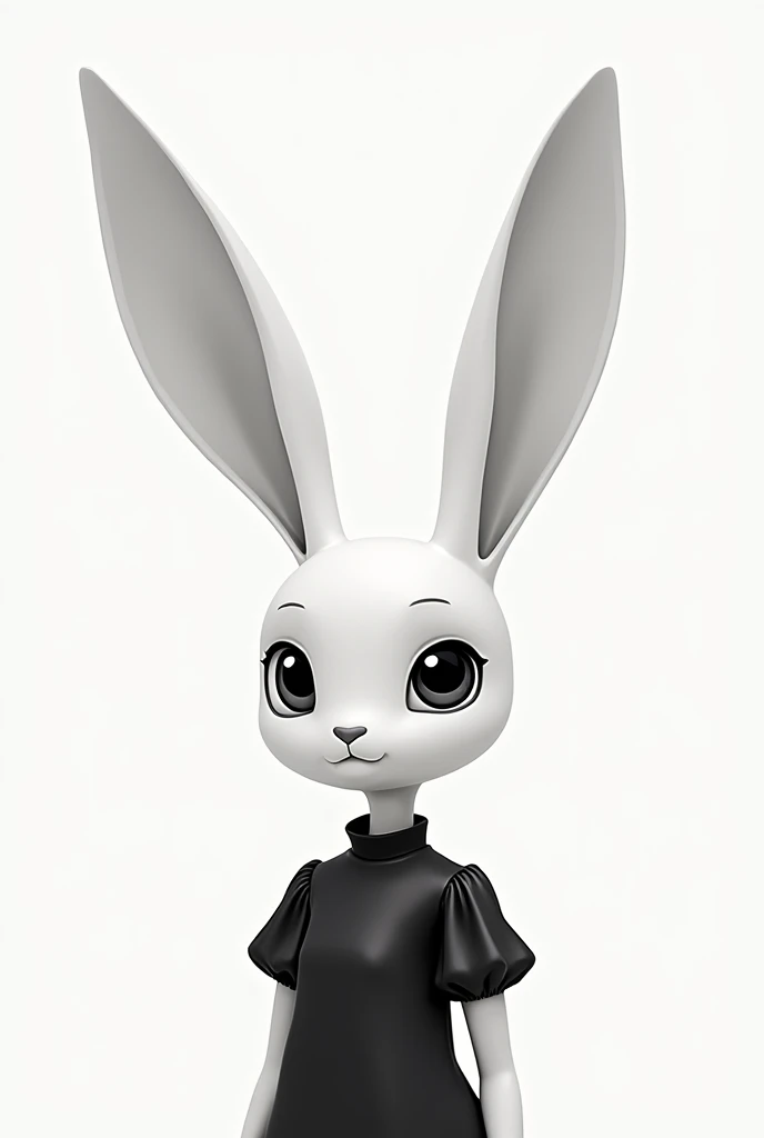 Vecteur for logo
Portrait dune lapin fille portant un robe 

Noir et blanc