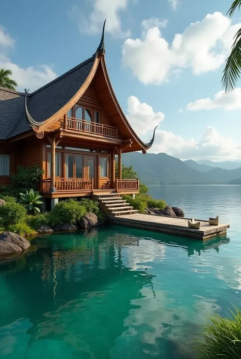 Old teak wooden house
Swords fly on this house, Thailand has a course
Many large swords that float on the sky of the pristine emerald lake

Dream of seeing the Lord Almighty in front of the sun
This beautiful modern house