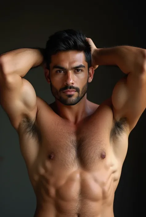 Peruvian young student  man muscle showing your two full very hairy Armpits up 