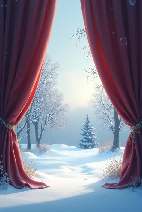 Make me a curtain opening around Christmas so I cant see anything in the snow