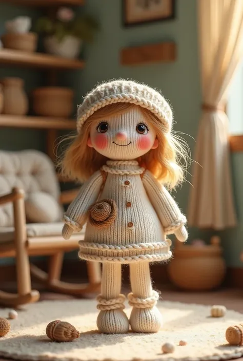 create  girl doll by knitting