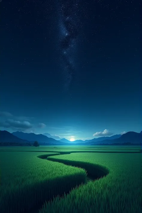 Stars in the middle of the rice fields