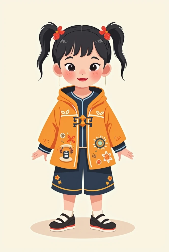 A Chinese Modern Costume 2020
Symbolizing the image of an elementary school student in flat paint style graphic illustration