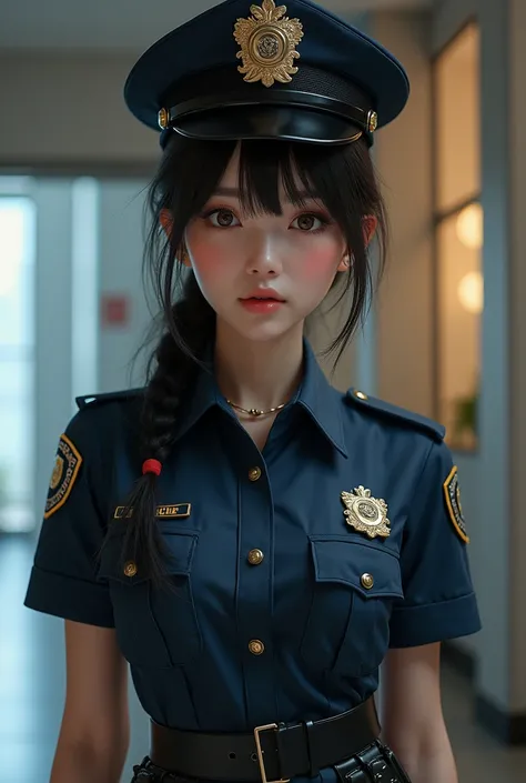  sexy police cosplay　 cute Japanese　 face up　The expression that theyre already horny 