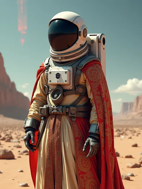 A space man wearing a Yemeni costume