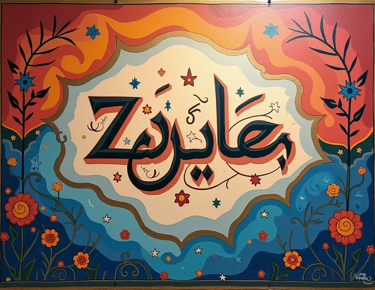 mural writing "Zhara Khairunnisa"