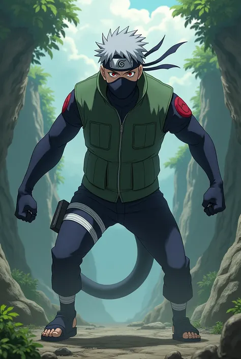 Kakashi Seinsei transform into a monkey with his sharingan  