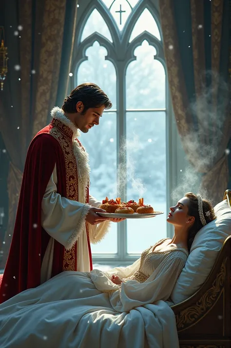 An Armenian prince brings breakfast to the bed of the Moldovan snow queen