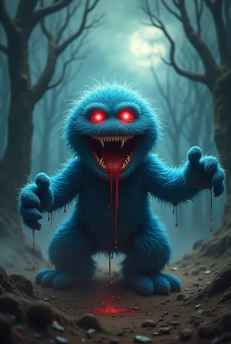 Cookie Monster Baby Satanic Epicrealism