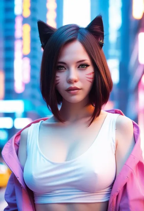 Ahri Cyberpunk night City 