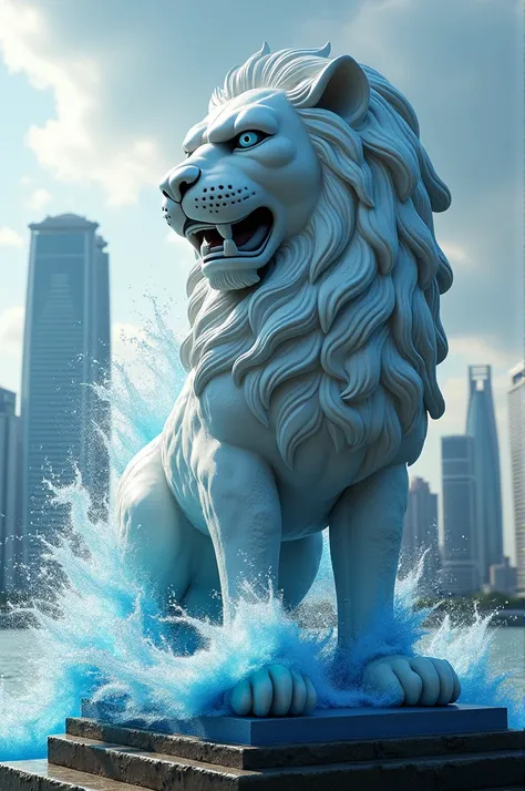 **Lion Defender ** (singapore ):  Has lion-like strength Merlion ,  able to spew water as an attack and create a protective wave.