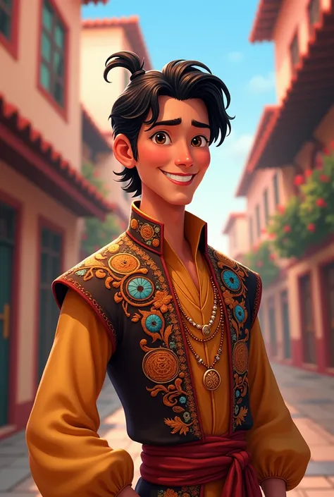 Flynn Rider With traditional melayu melaka costume