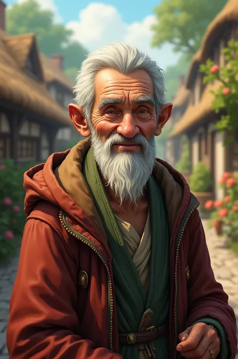 An village old man is known for his kindness 