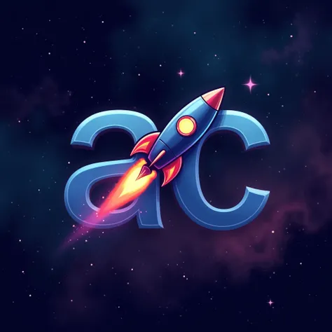 “Design a sleek and eye-catching Twitter profile picture featuring the bold letters ‘AC’ in a clean, modern font. The background should showcase a vibrant galaxy theme with vivid stars, swirling nebulae, and a blend of deep cosmic colors such as dark blues...