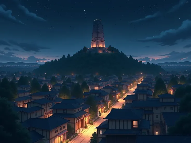 detailed hidden leaf village night time from naruto Shippuden wallpaper pc
